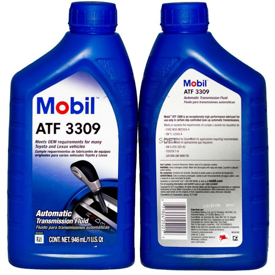 Mobil atf 3309 (1l) жидкость для акпп, гур ! синт.\ toyota t-iv / t-iii, jws 3309, vw tl 52540-a