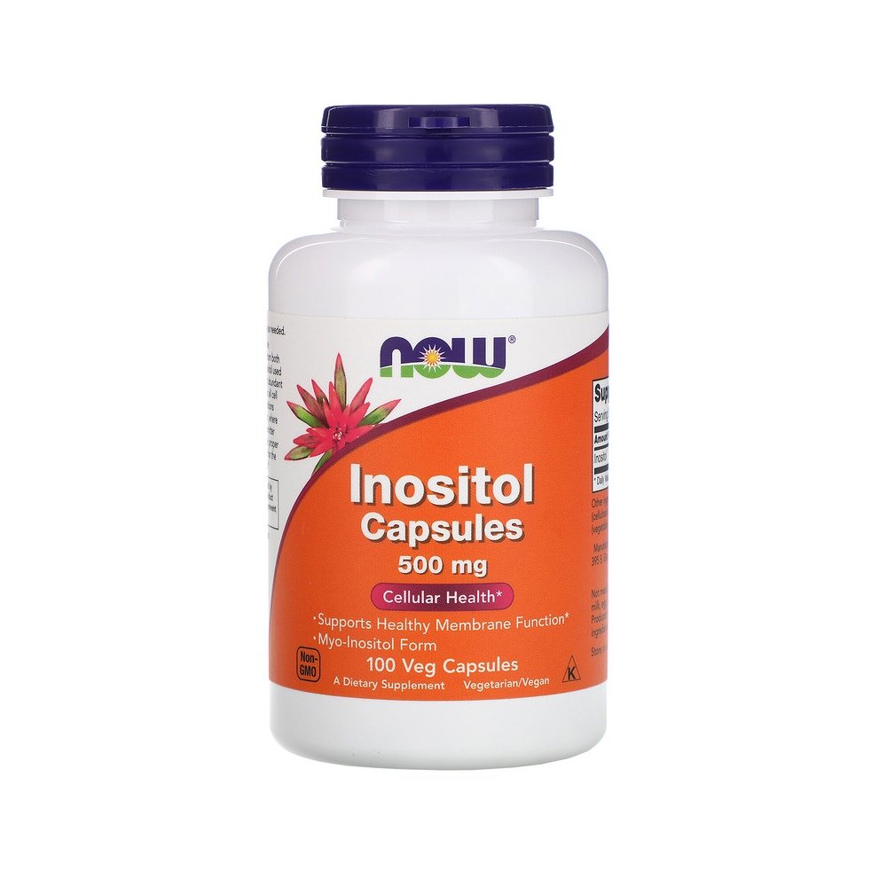 NOW Inositol Capsules 500 мг / 100 капсул вегетарианских