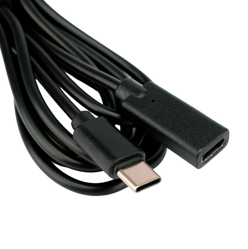 Кабель-удлинитель USB 2.0 Cablexpert Type-C(М)/Type-C(F), 3A, 60Вт, PD/QC3.0, медь,1м, черный, пакет - фото №2