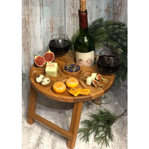 Винный столик бук, коричневый, светлый