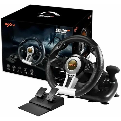 Игровой руль контроллер с педалями PXN V3 PRO для ПК, Xbox-One/ Xbox series X/ S, PS4, PS3/ SWITCH/ Гоночный симулятор вождения с передачами/ цвет черный бежевый, серый, белый, черный, серебристый