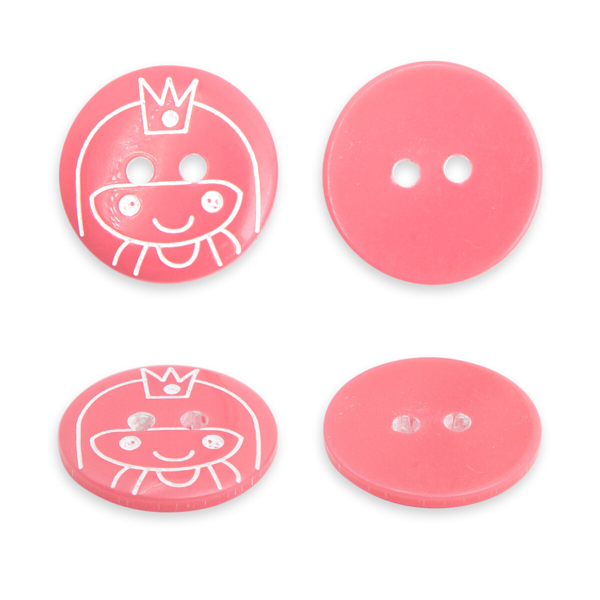 Пуговицы Magic Buttons 'Принцесса', 28L (18 мм), 2 прокола, пластик, 4 шт