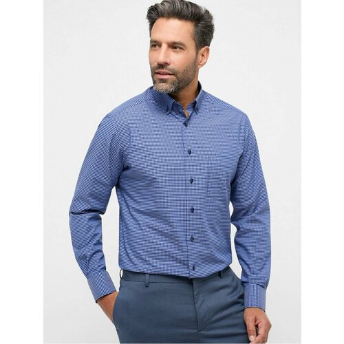 фото Рубашка eterna, размер 45, синий