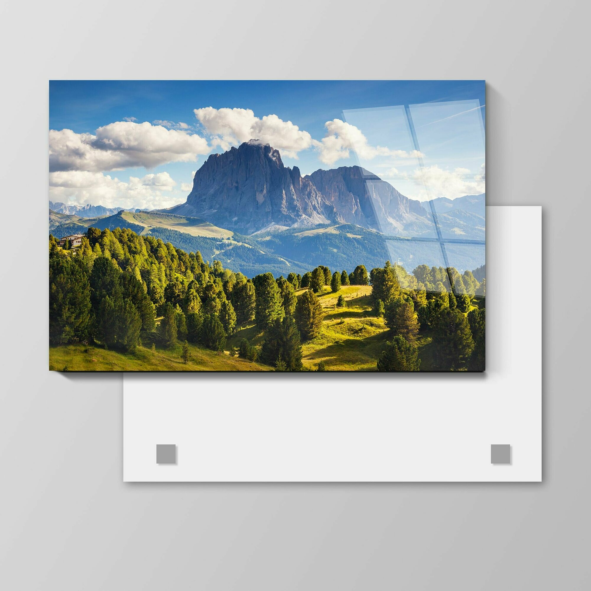 Картина на стекле - "Лето в Альпах" размер 60-40 см