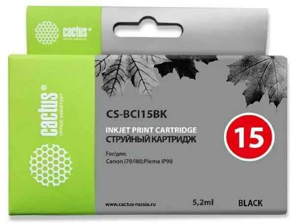 Картридж cactus CS-BCI15BK, 120 стр, черный