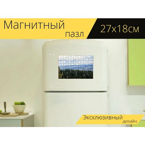Магнитный пазл Йеллоустон, живописный, пейзаж на холодильник 27 x 18 см.