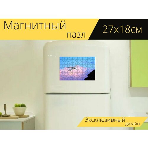 Магнитный пазл Небо, синее небо, синий на холодильник 27 x 18 см. магнитный пазл крыша синее небо небо на холодильник 27 x 18 см