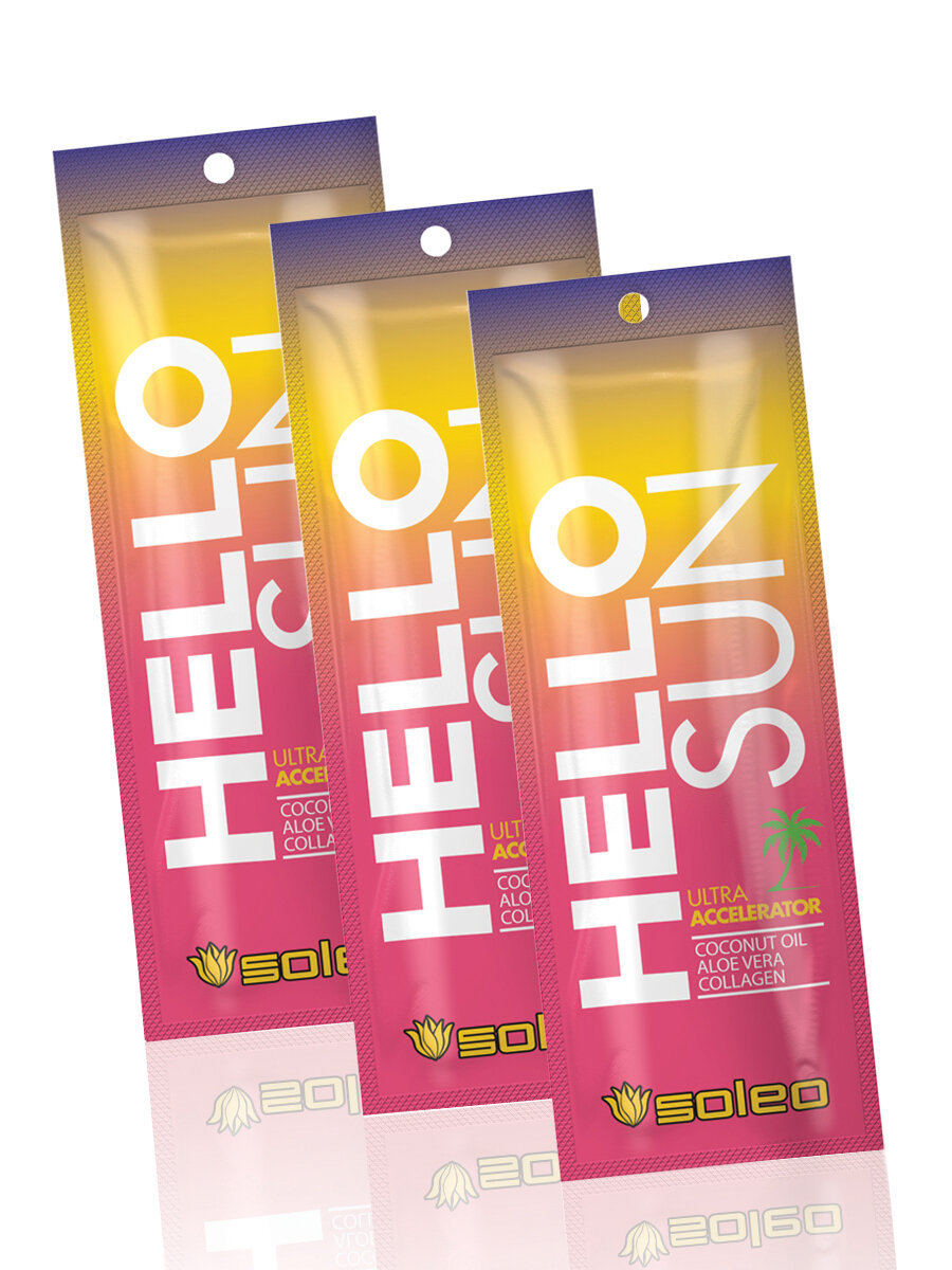 Крем для загара Soleo Hello Sun (15 мл) ультра ускоритель с маслом какао 15мл-3шт(45мл)