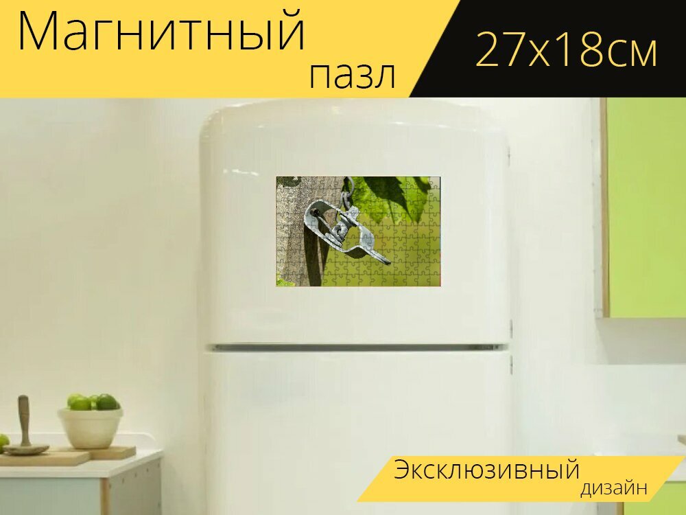 Магнитный пазл "Механизм натяжения провода, механизм натяжения каната, провод" на холодильник 27 x 18 см.