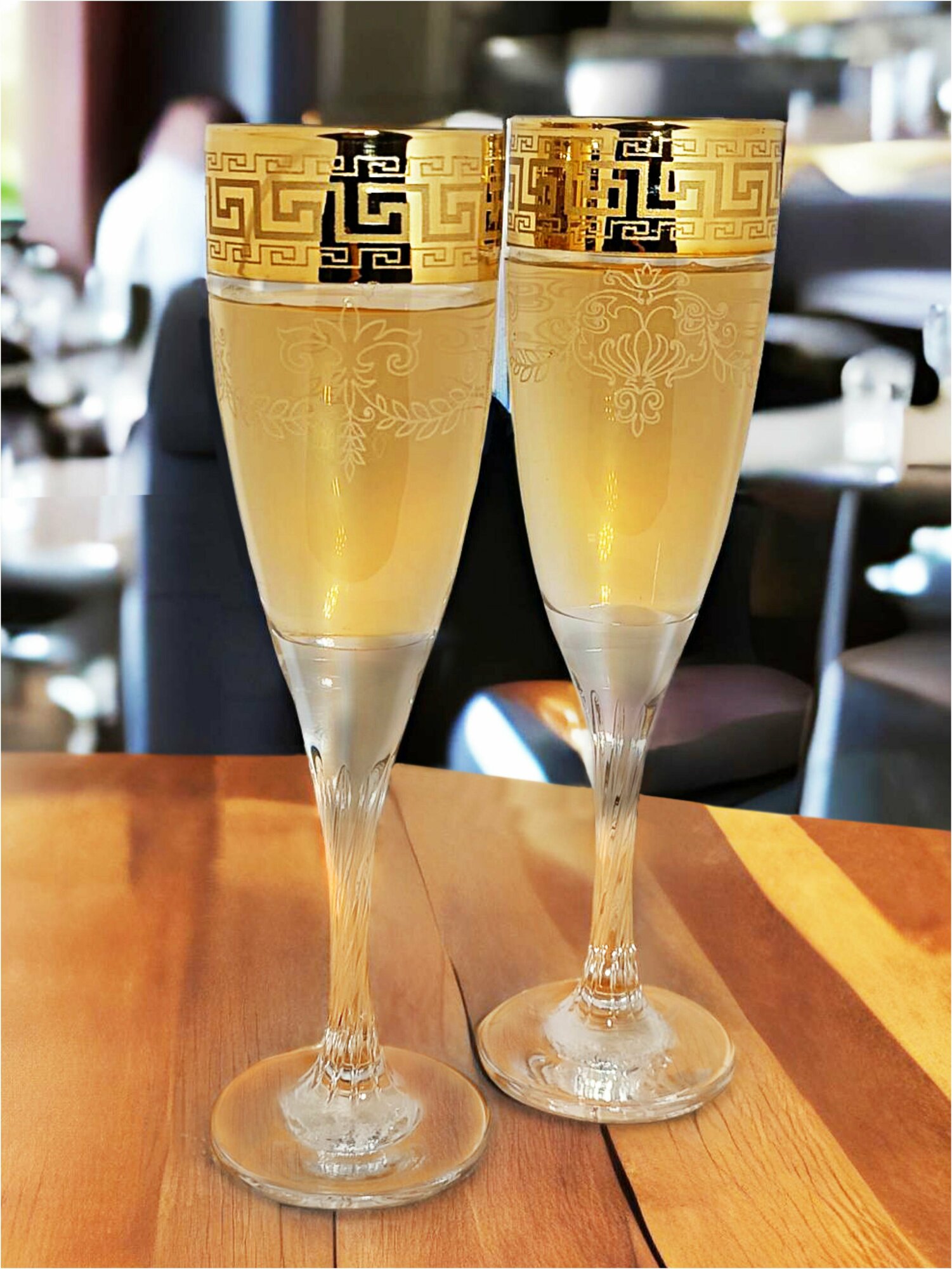 фото Подарочный набор бокалов / фужеров для шампанского с алмазной гравировкой PROMSIZ барокко / 150 мл, 6 шт.