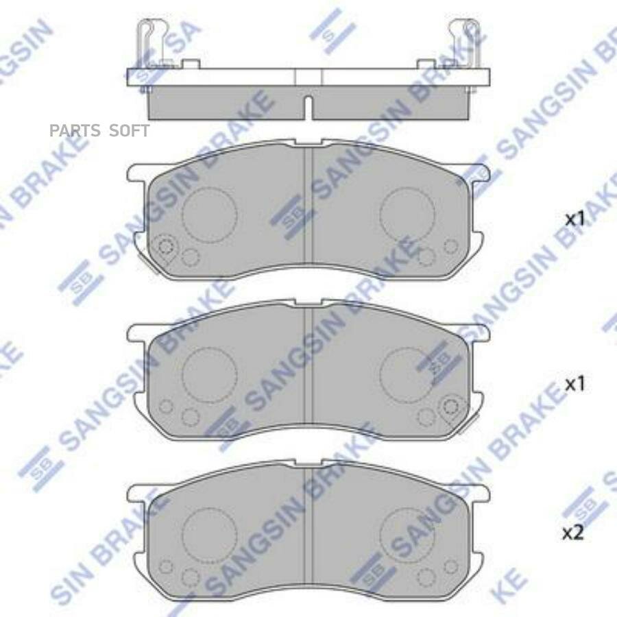 SANGSIN BRAKE SP1663 SP1663_колодки дисковые передние!\ Mitsubishi Lancer/Colt 1.3-2.0/1.8D-2.0D 88>