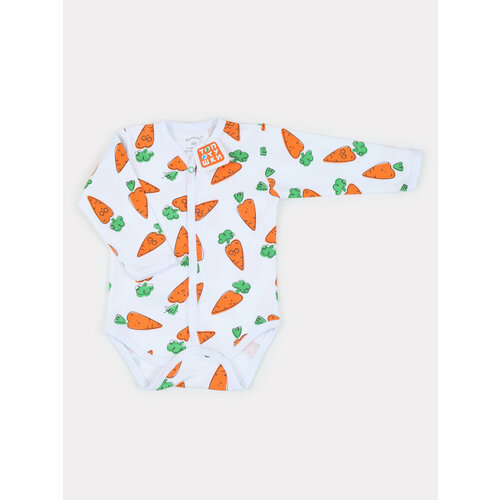 Боди Топотушки, размер 68, белый, оранжевый