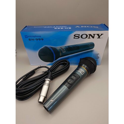 Микрофон для живого вокала, караоке SONY S-999 / Профессиональный черный