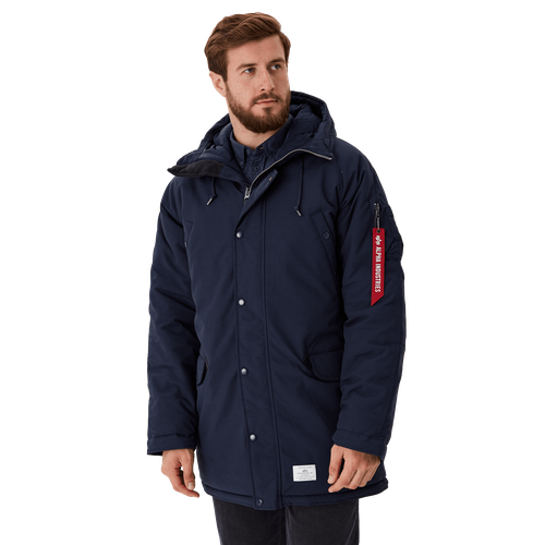 мужская куртка парка alpha industries n 3b quilted оливковый размер xs Аляска ALPHA INDUSTRIES, размер XL, синий