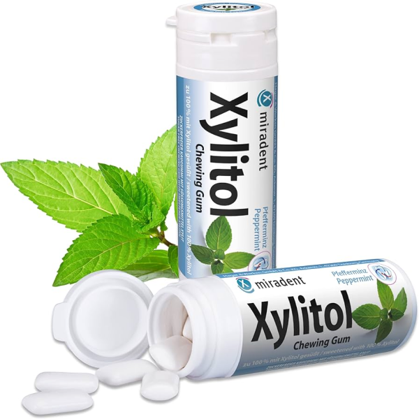 Жевательная резинка Miradent Xylitol со вкусом перечной мяты, 30 шт