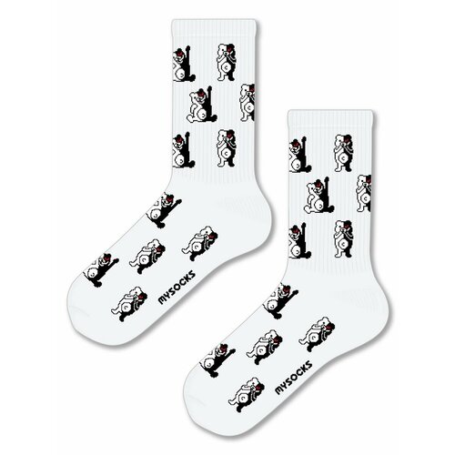 Носки MySocks, размер 36-43, белый whereisart anime danganronpa customed design unisex 3pcs set backpack monokuma lunch packet zipper pencil case school bags gift