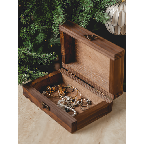 Шкатулка деревянная для хранения украшений декупажа маленькая