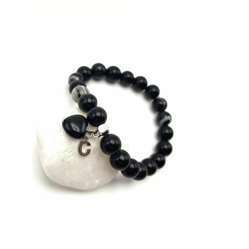 фото Браслет, агат, черный hrustalek