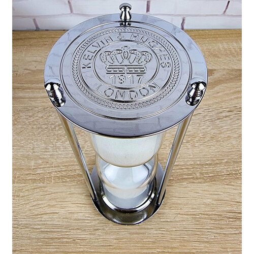 Песочные часы 15 минут «Лондон» SILVER (15х7х7)см, металл, стекло