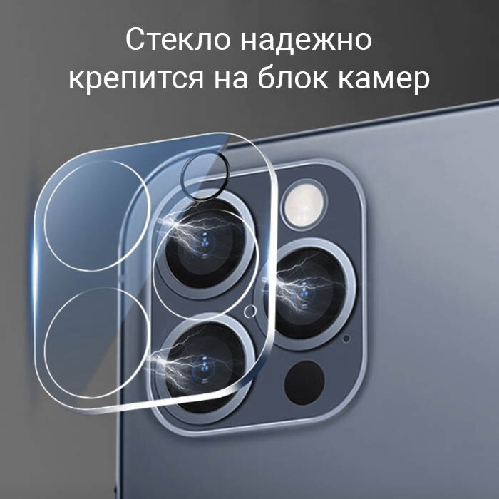 Стекло для защиты камеры iPhone 15 Pro / 15 Pro Max прозрачное