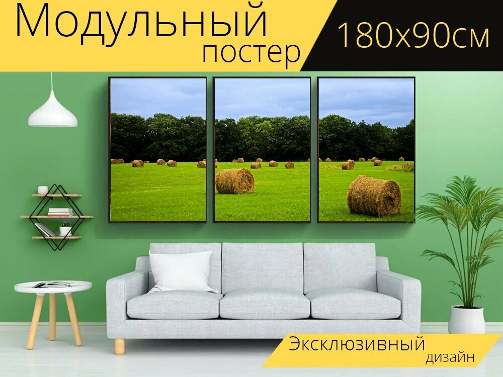 Модульный постер "Сельского хозяйства, сельское хозяйство, осень" 180 x 90 см. для интерьера