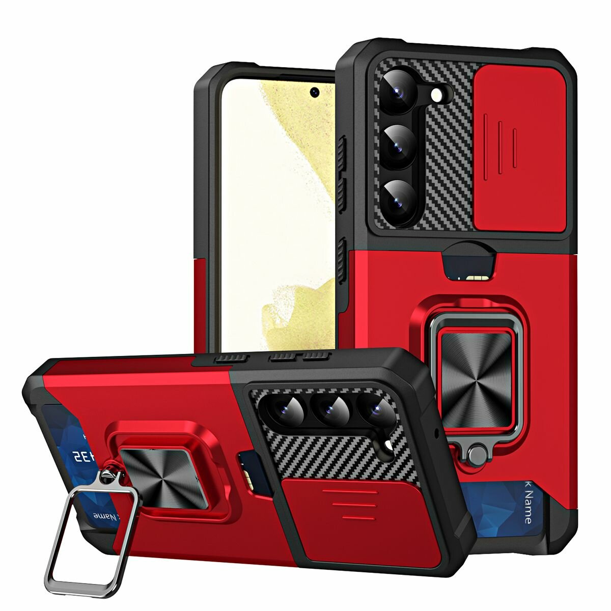 Противоударный чехол Сard Reader Case для Samsung Galaxy S23+ красный