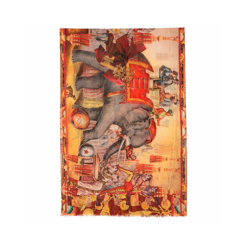 фото Палантин павловопосадская платочная мануфактура, шерсть, 230х80 см, мультиколор