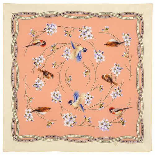 фото Платок павловопосадская платочная мануфактура для женщин,65х65 см, бежевый