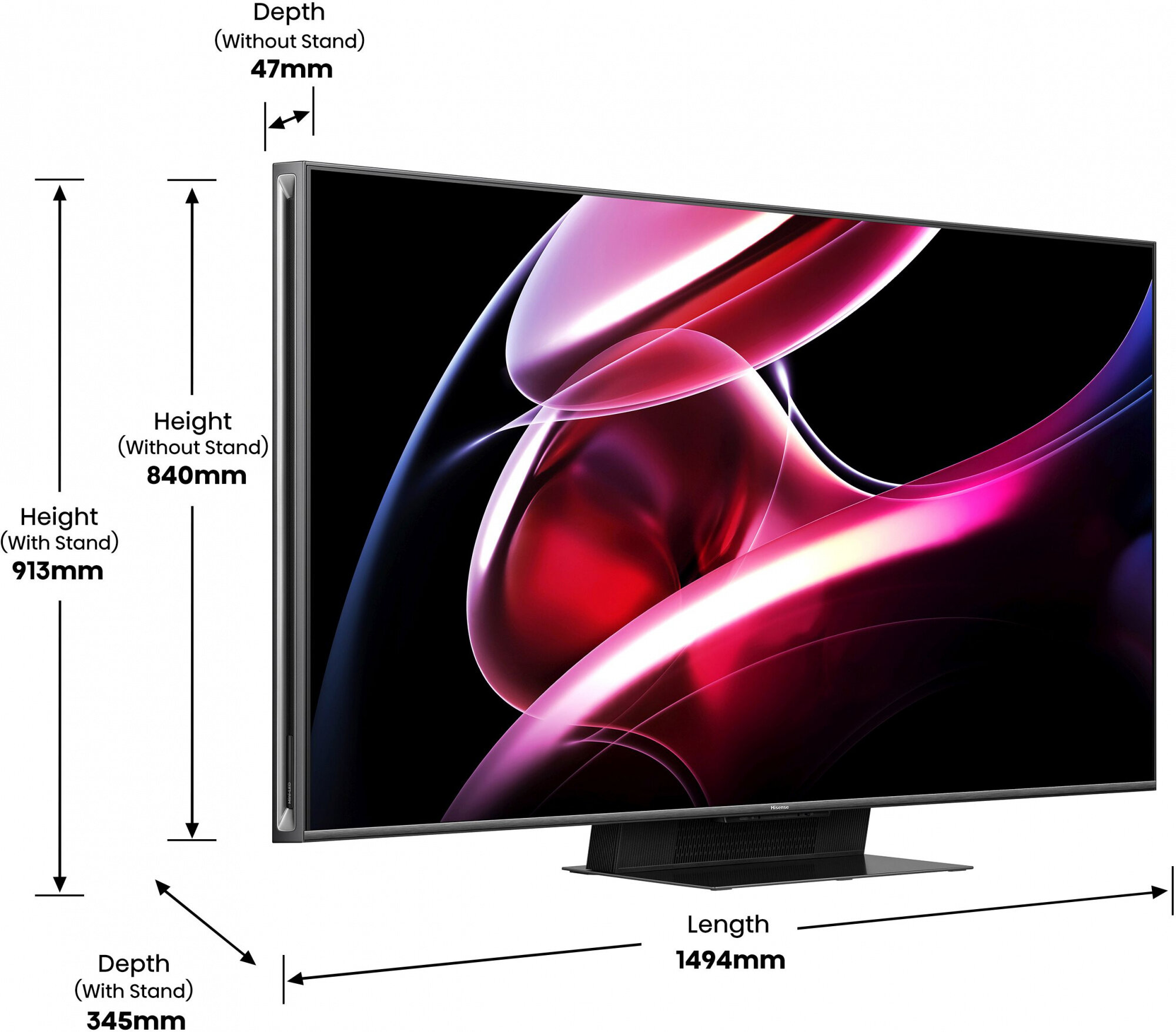 HISENSE Телевизор LED Hisense 65" 65UXKQ темно-серый 4K Ultra HD 120Hz DVB-T DVB-T2 DVB-C DVB-S DVB-S2 USB WiFi Smart TV 65UXKQ