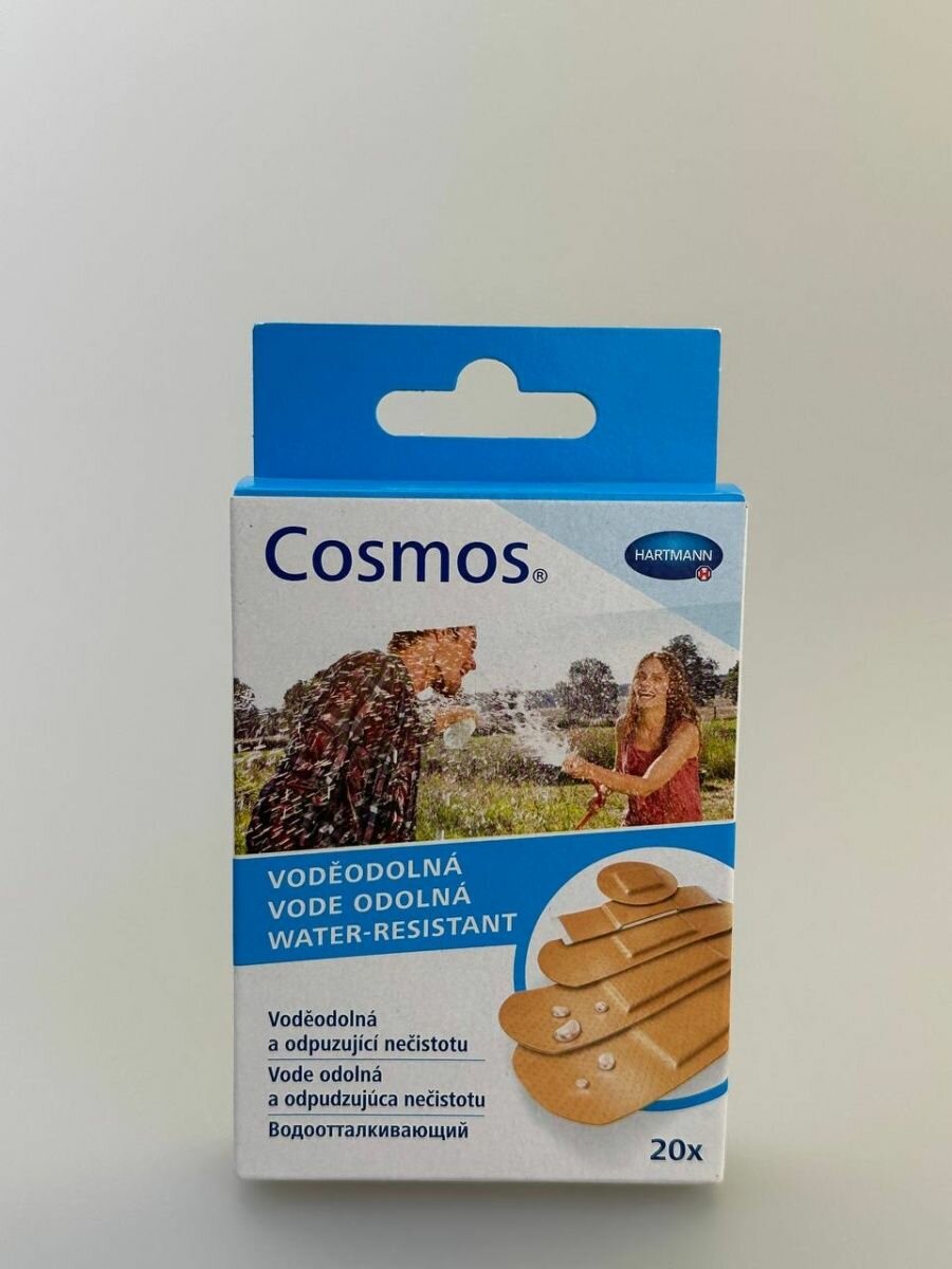 COSMOS Water resistant Пластыри на рану эластичные водоотталкивающие повязки для ран и ссадин 5 размеров - 1 упаковка