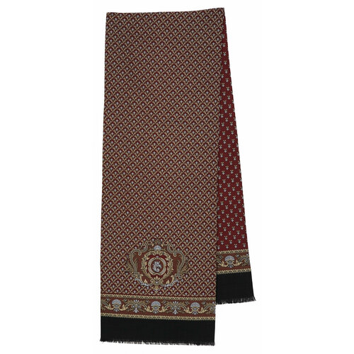 фото Шарф павловопосадская платочная мануфактура,140х27 см, one size, бордовый, черный