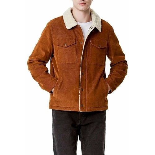 Куртка Levi's, размер L, коричневый куртка blank nyc wide wale corduroy and sherpa jacket цвет double glazed