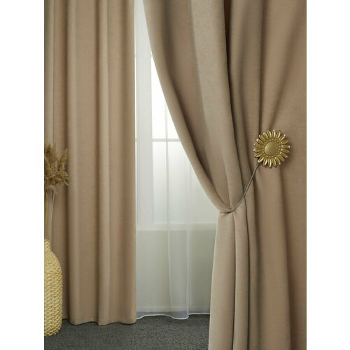 Комплект турецких штор на шторной ленте канвас