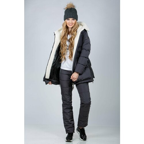 фото Брюки ab collection зимние, повседневный стиль, утепленные, размер 48, серый