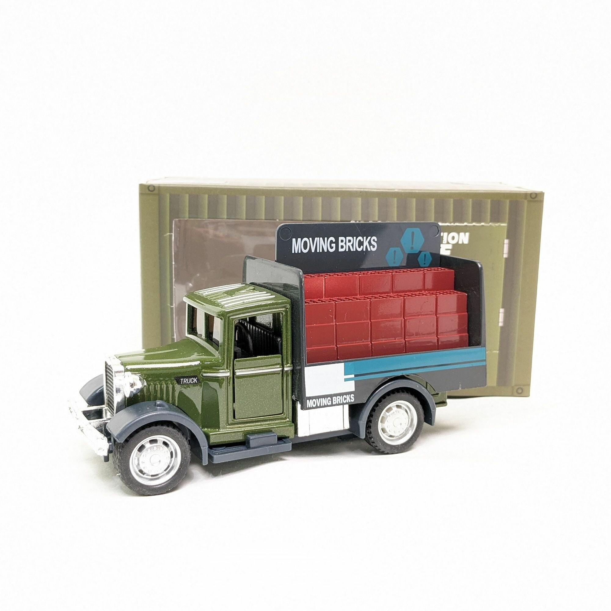 Машинка коллекционная металлическая ретро винтаж грузовик перевозка кирпичей
