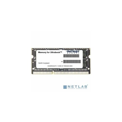 Patriot Модуль памяти Patriot DDR3 SODIMM 8GB PSD38G1600L2S PC3-12800 1600MHz 135V 444200₽