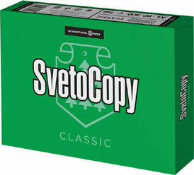 Бумага офисная SvetoCopy CLASSIC, А4, 80 г/м2, 500 л марка С, International Paper, белизна 146%.