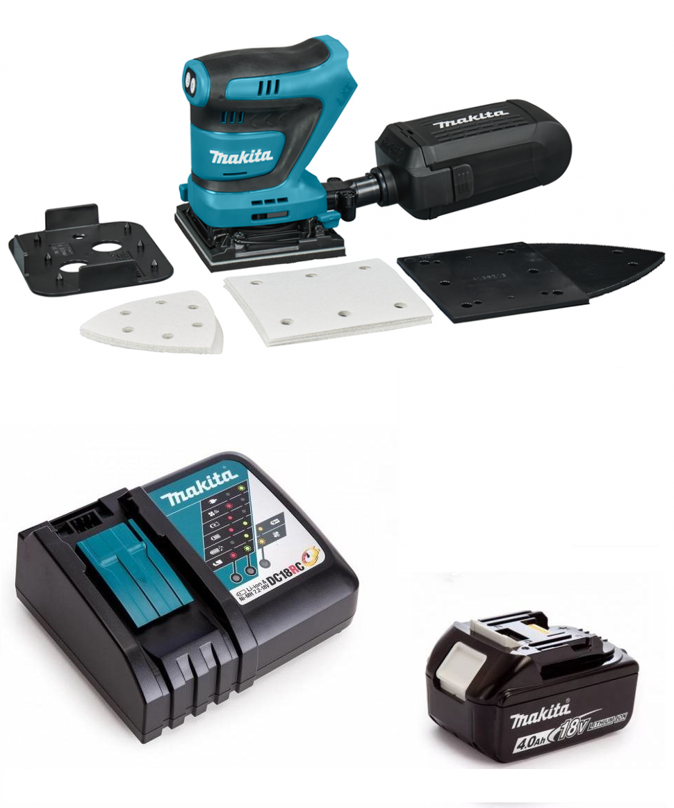 Аккумуляторная вибрационная шлифовальная машина Makita DBO480RM1 (18V, 1 x 4.0Ah, Li-Ion)