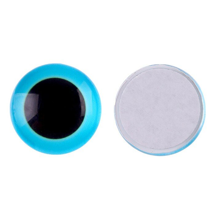 Глаза на клеевой основе, набор 10 шт, размер 1 шт. — 20 мм, цвет голубой