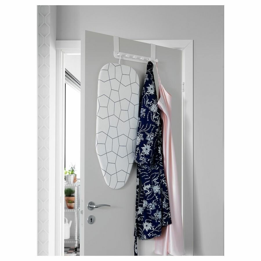 Вешалка на дверь IKEA - ENUDDEN, 35х13 см, из стали, цвет белый, 1 шт - фотография № 2