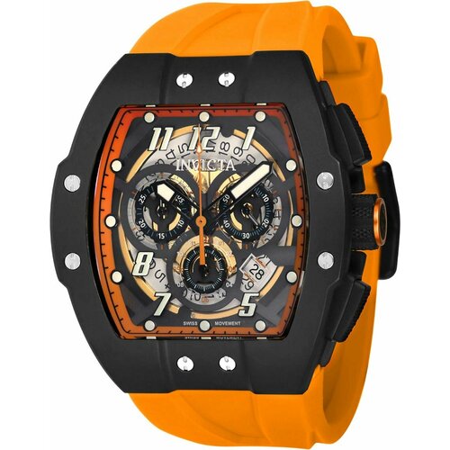 фото Наручные часы invicta, оранжевый, черный