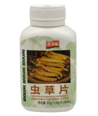 Кордицепс Cordyceps Bdokang с женьшенем и ягодами годжи для укрепления иммунитета, адаптоген и природный энергетик, 60 таблеток