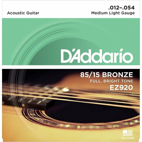 Струны для акустической гитары D'Addario EZ920 AMERICAN BRONZE 85/15