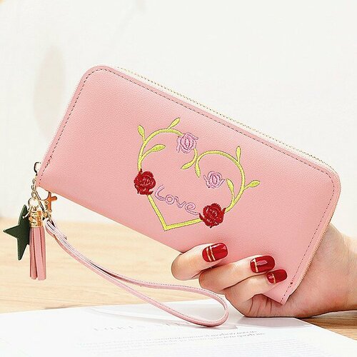 фото Кошелек , фактура зернистая, розовый wasabi trend