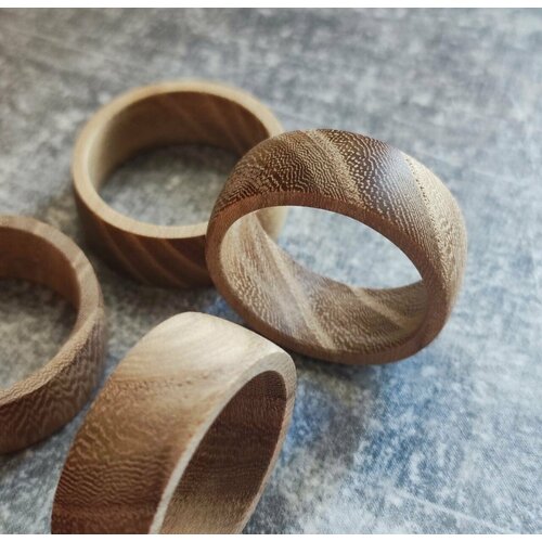 фото Кольцо, дерево, размер 23, коричневый retroglow