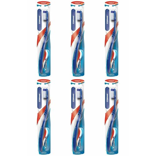 Aquafresh Зубная щетка Family Standart Medium, 6 шт