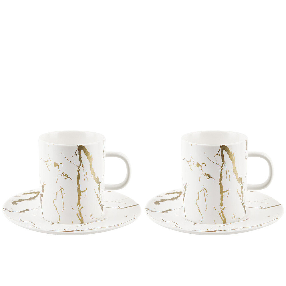 Чайный набор Nouvelle Home Черный мрамор 220мл 2 персоны Towin Ceramics Industrial Limited - фото №2