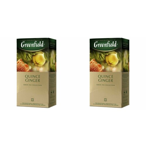 Greenfield Чай в пакетиках Quince Ginger, зеленый, 25 шт, 2 уп