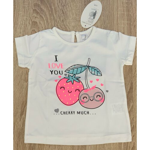 фото Футболка difa, размер 20-22, 6-9 месяцев, бесцветный, белый