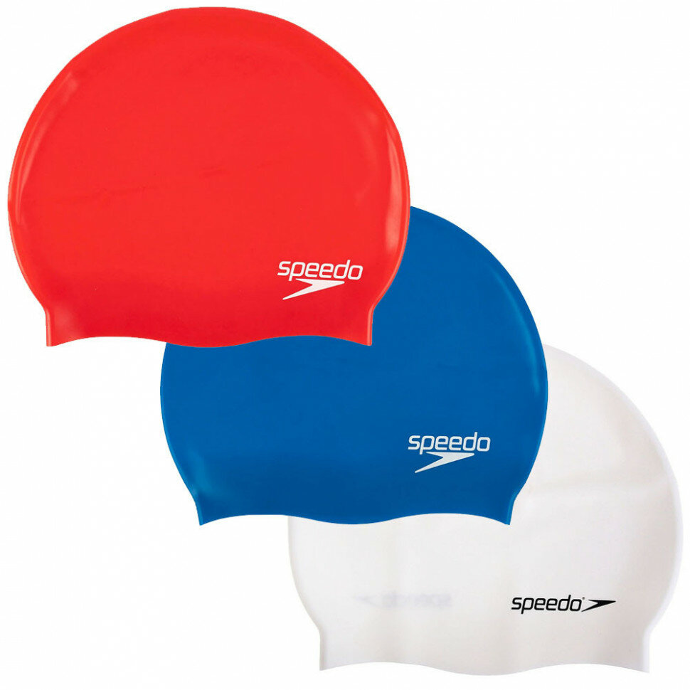 Шапочка для плавания детская SPEEDO Plain Flat Silicone Cap Jr, детская, 3 цвета в ассор, силикон